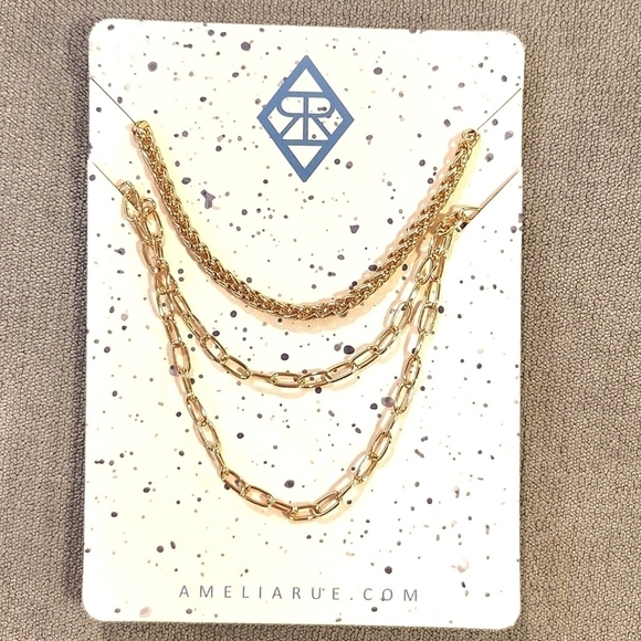 Amelia Rue Multi Strand Necklace Gold Plated - Picture 2 of 5